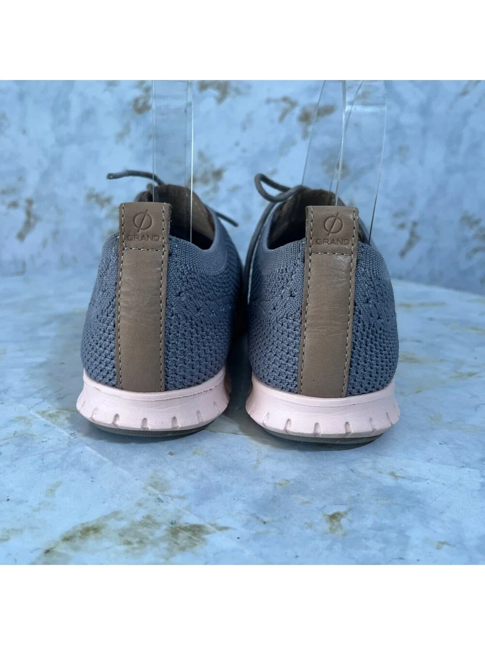 Cole Haan Zerogrand Stitchlite Womens Sz 6.5 Shoes Gray Pink Knit Comfort Oxford